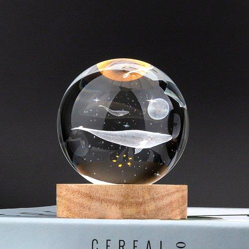 유리구슬 3D 고래 LED 무드등