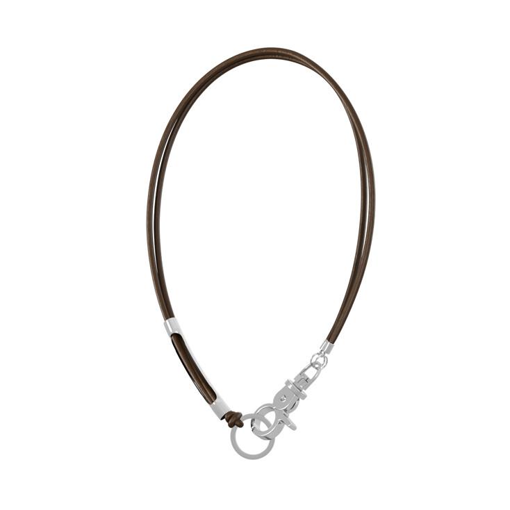 3way leather necklace (brown)