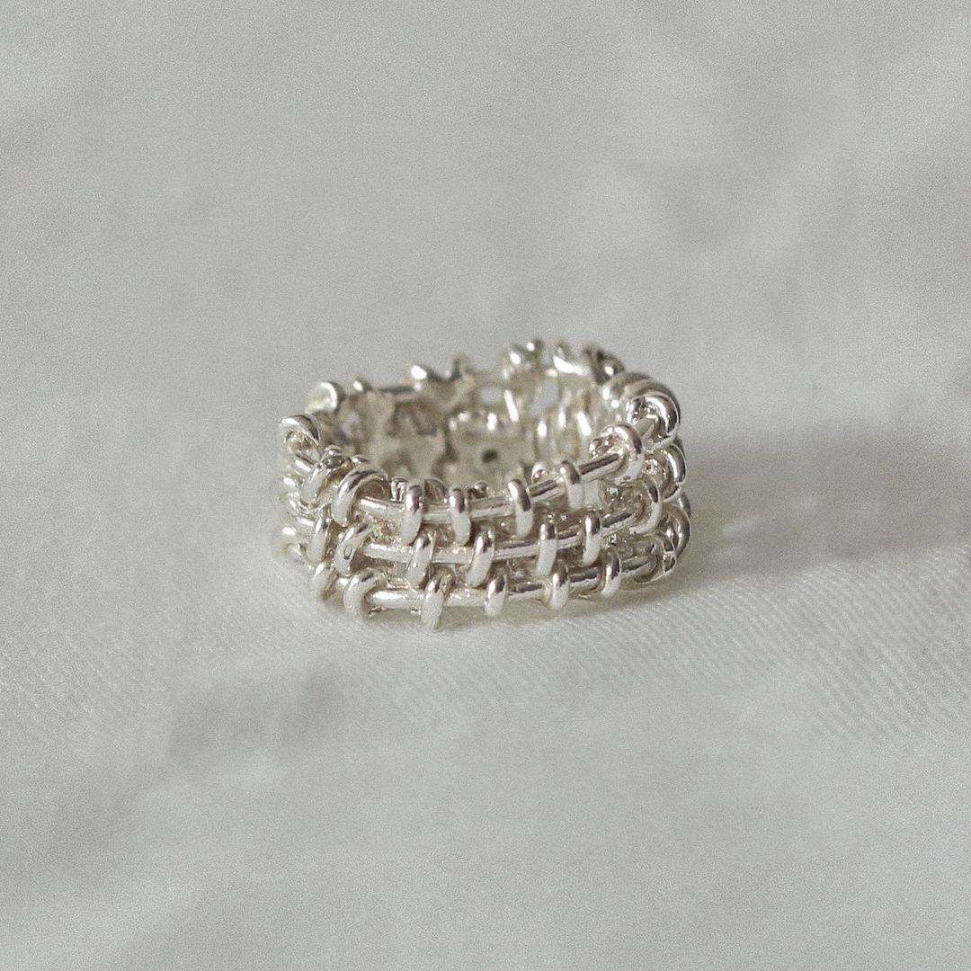 Crochet Knit Ring (3 lines)
