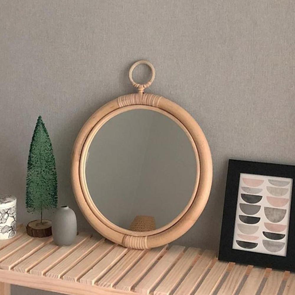 바반투 라탄 원형 벽걸이거울