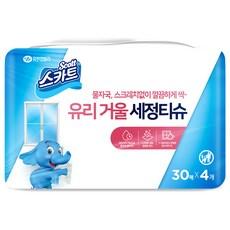 스카트 유리거울세정티슈 30매 4입
