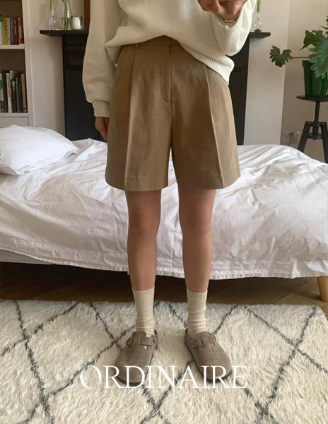 가내스라 가을팬츠🍂 [ordinaire] 코튼 투핀턱 버뮤다 팬츠 (3color/XS-L/단독주문시오늘출발) (버뮤다팬츠, 반바지 추천)