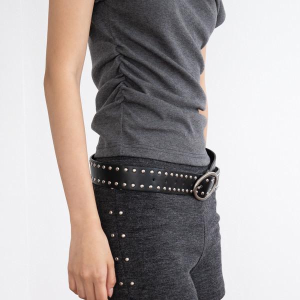 Stud Banding Micro Shorts (Charcoal)