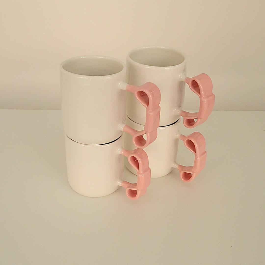 화이트 핑크리본 빅머그