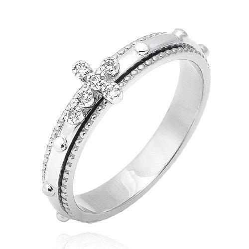 실버 아셀라 회전 묵주반지