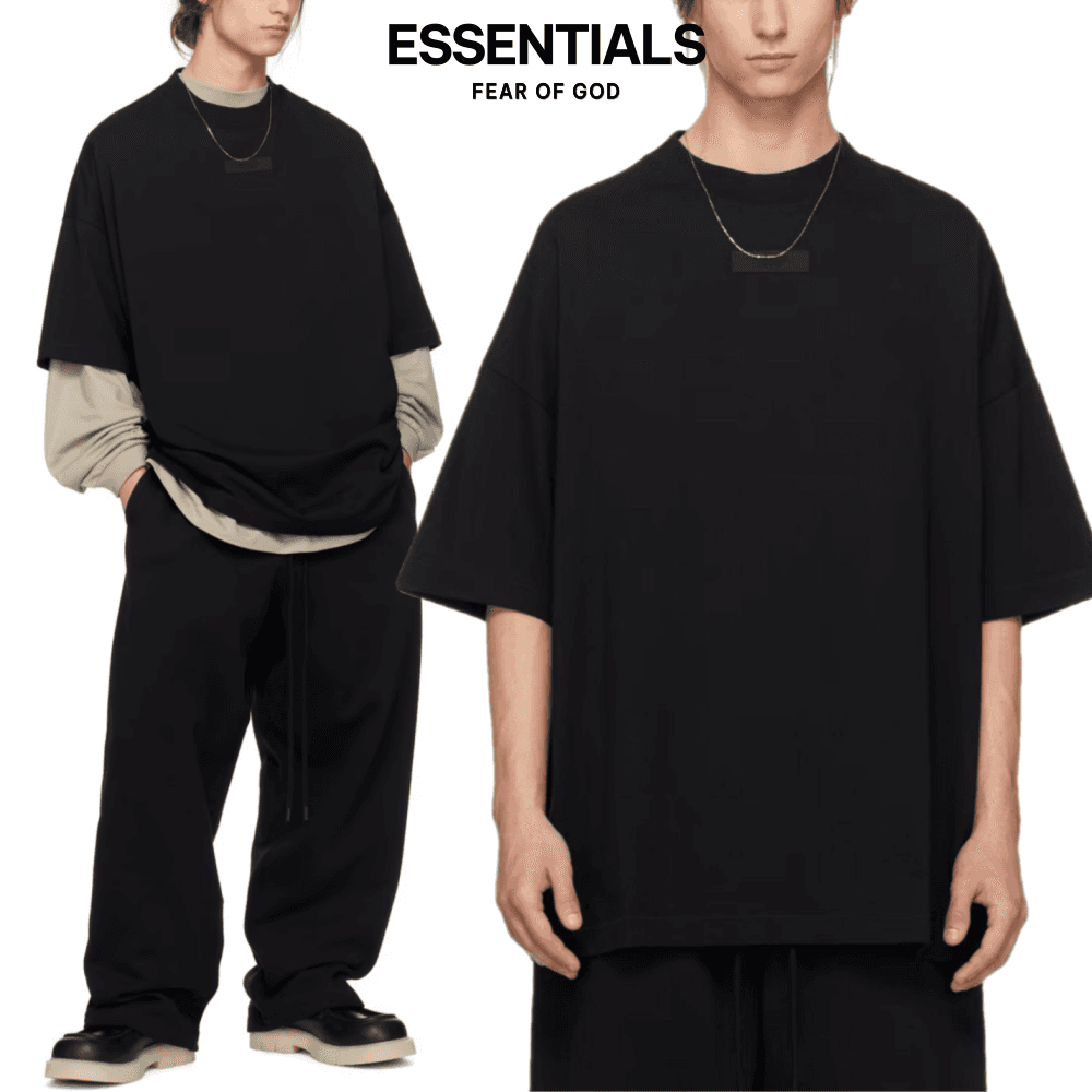 [24년신상] 피어오브갓 에센셜 반팔 티셔츠 남녀공용 피오갓 블랙