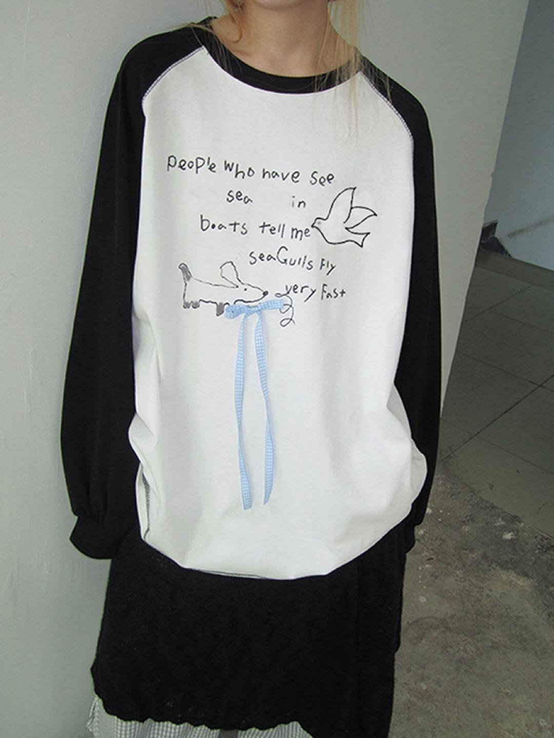3months Handwritten Letter Raglan T-shirts
