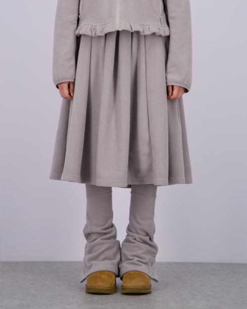 FLEECE MIDI WARMER SKIRT_MELANGE GREY