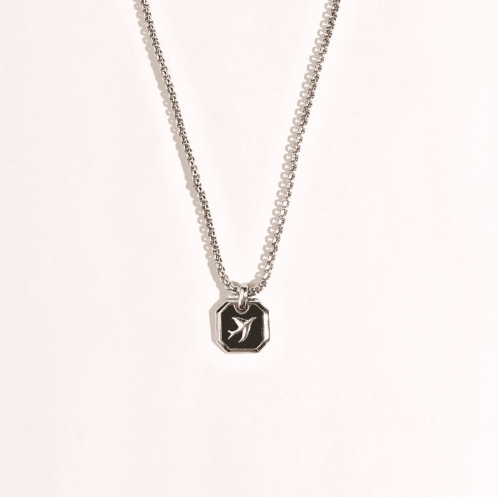 [4차 재입고] SILVER ONYX BIRD NECKLACE