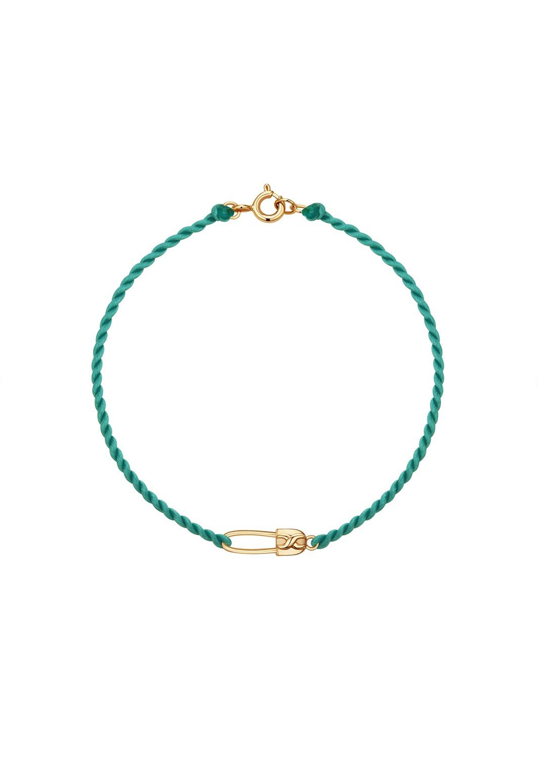 [G] Safety Pin Silk Bracelet_Flash Green