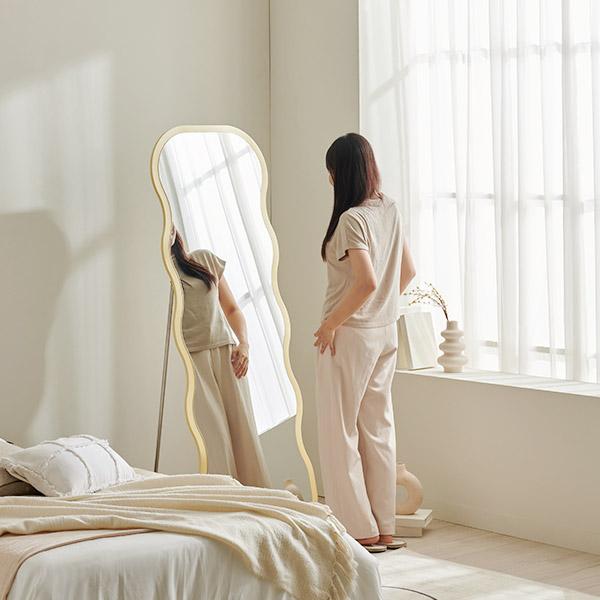 [삼익가구]모라 물결형 대형 전신거울 600(거치대 포함)