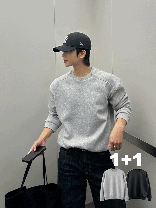 [1+1] 데이 라인 절개 탄탄 맨투맨 6 Color