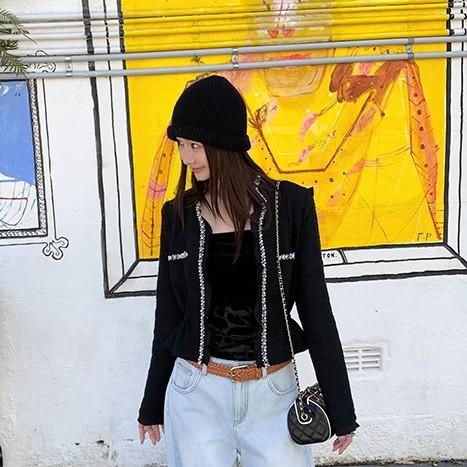 VC citywalk beaded waisted woolen coat