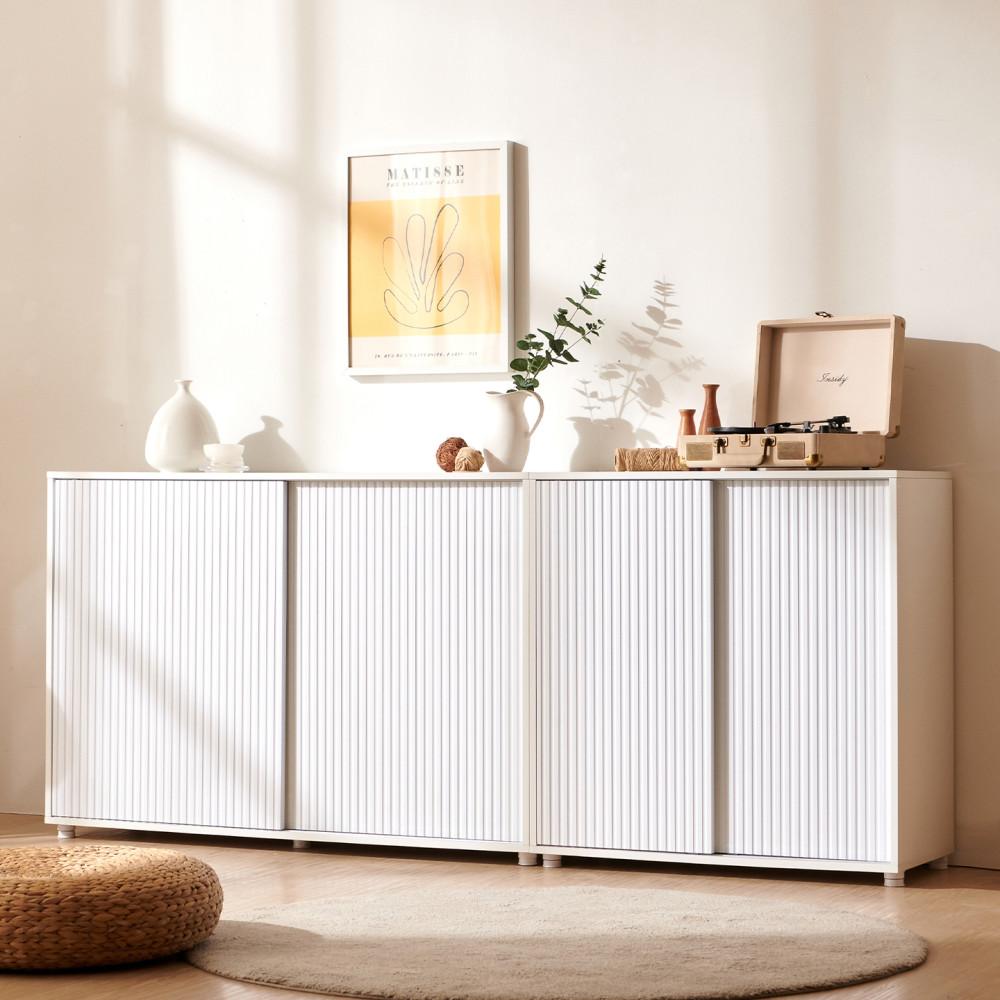 리암 미닫이 수납장 템바보드 디자인 거실 베란다 다용도실 슬라이딩 슬라이드 수납장