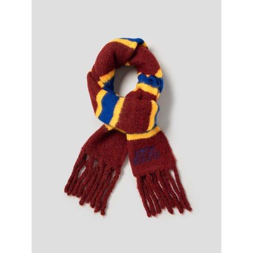 Stripe Short Muffler  Wine