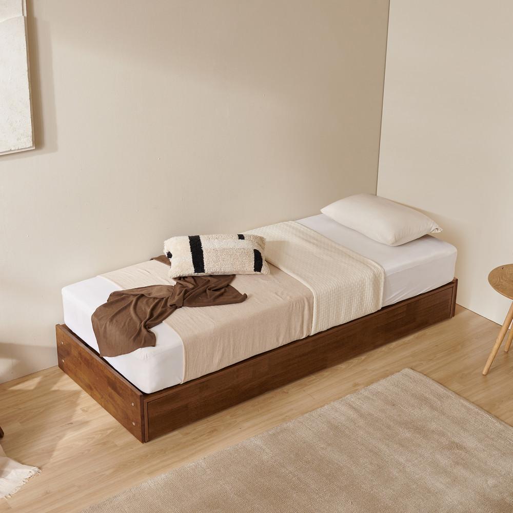 아틀리에 월넛 미니 무헤드 원목 침대 MS