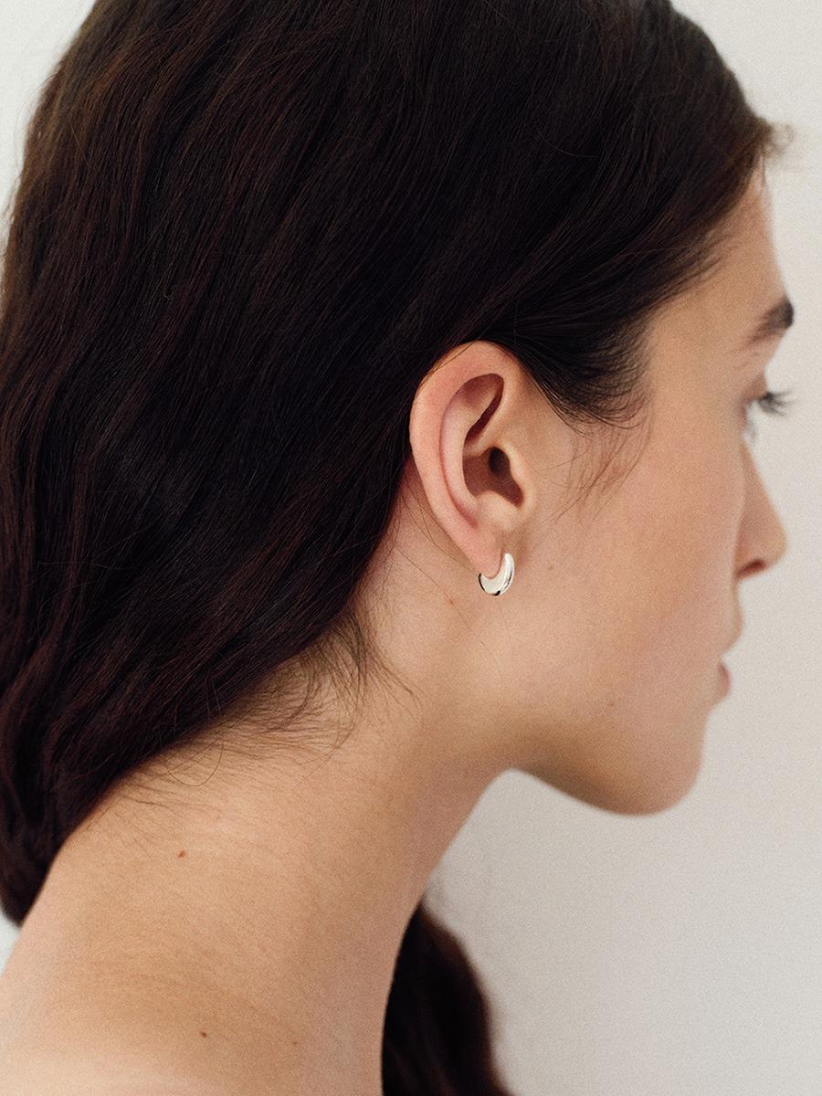 Tiny crescent moon earring
