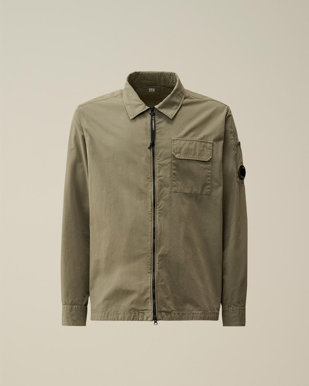 Organic Gabardine Zipped Overshirt