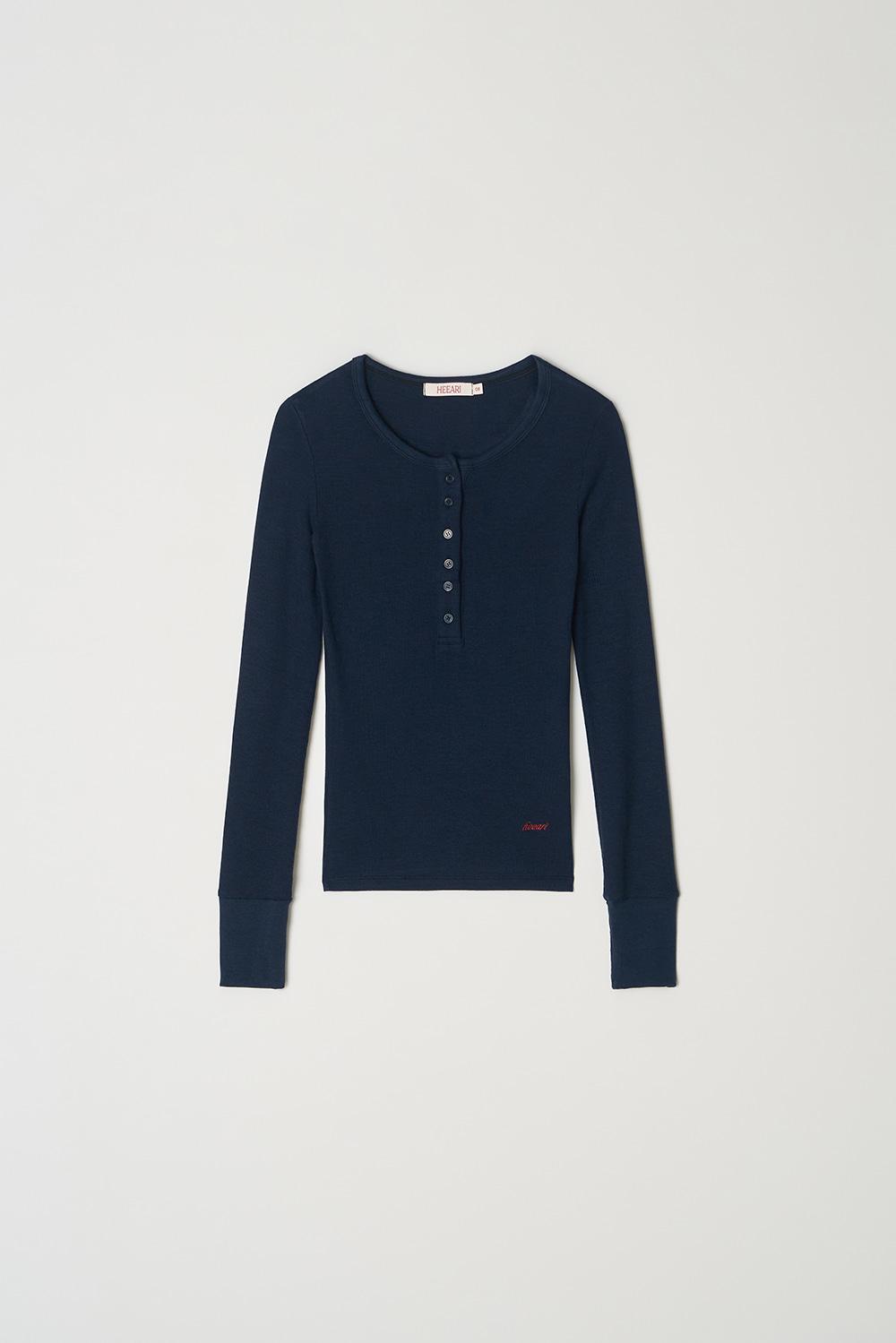 팬지 헨리넥 롱 슬리브_네이비