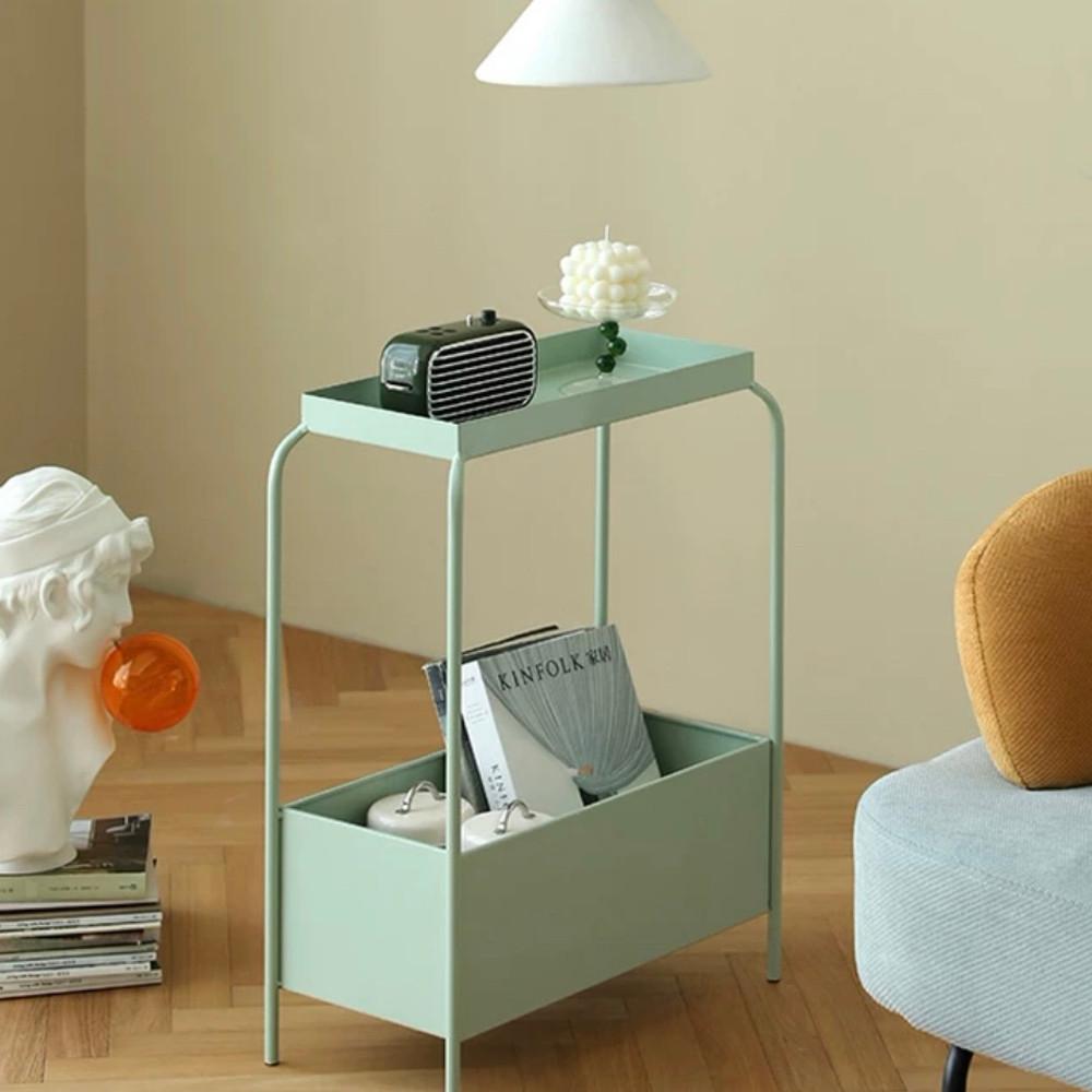 파스텔 사이드 수납 협탁 미니 데스크 쇼파 거실 화분 유니크 가구 미드센츄리 민트 핑크 화이트 : 새달바스켓
