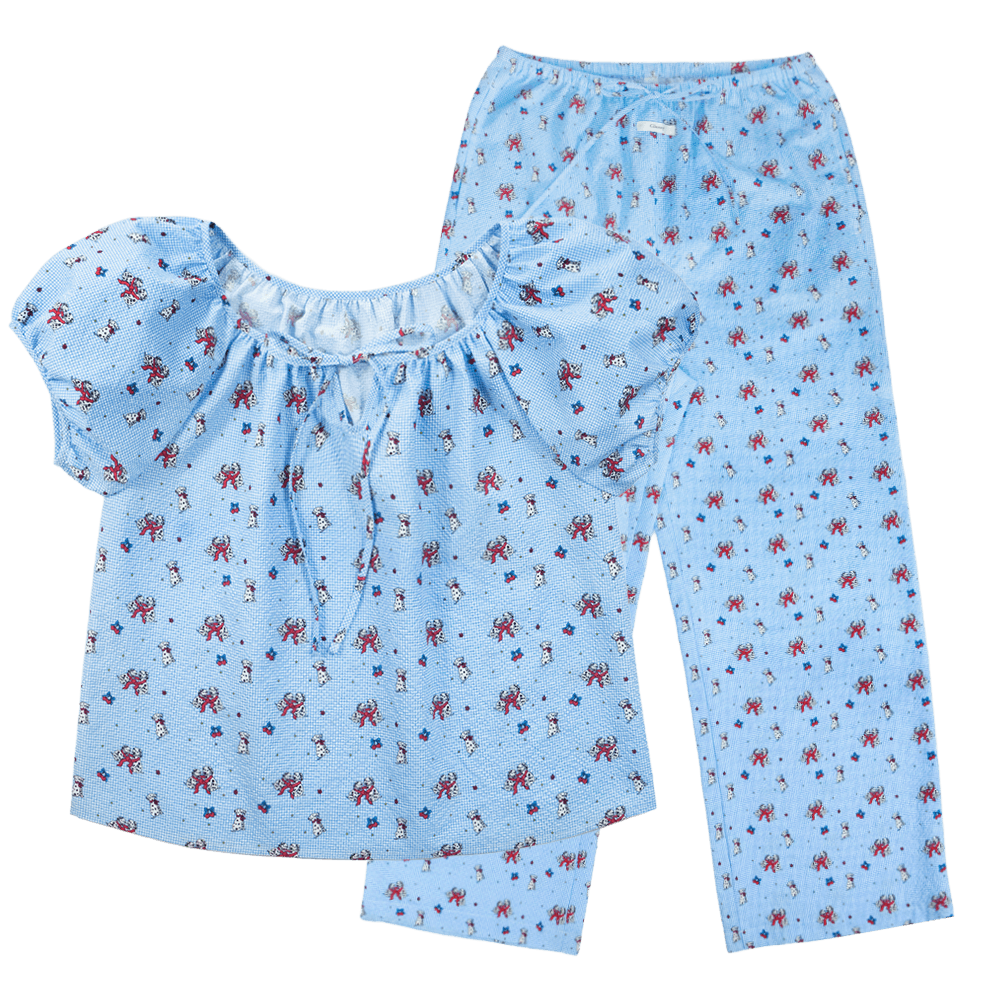 Dalmatian pajma set(sky blue)