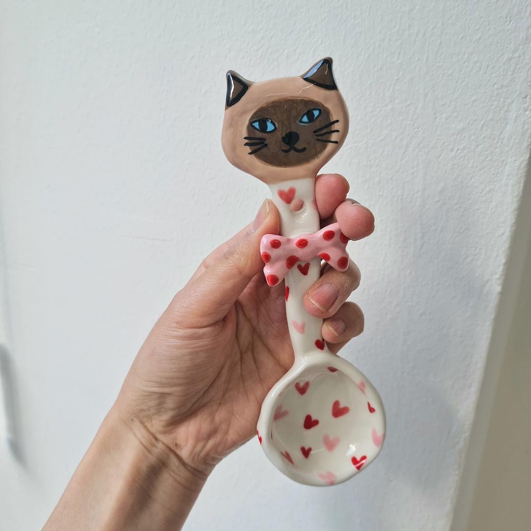 맥시 고양이 하트 수저