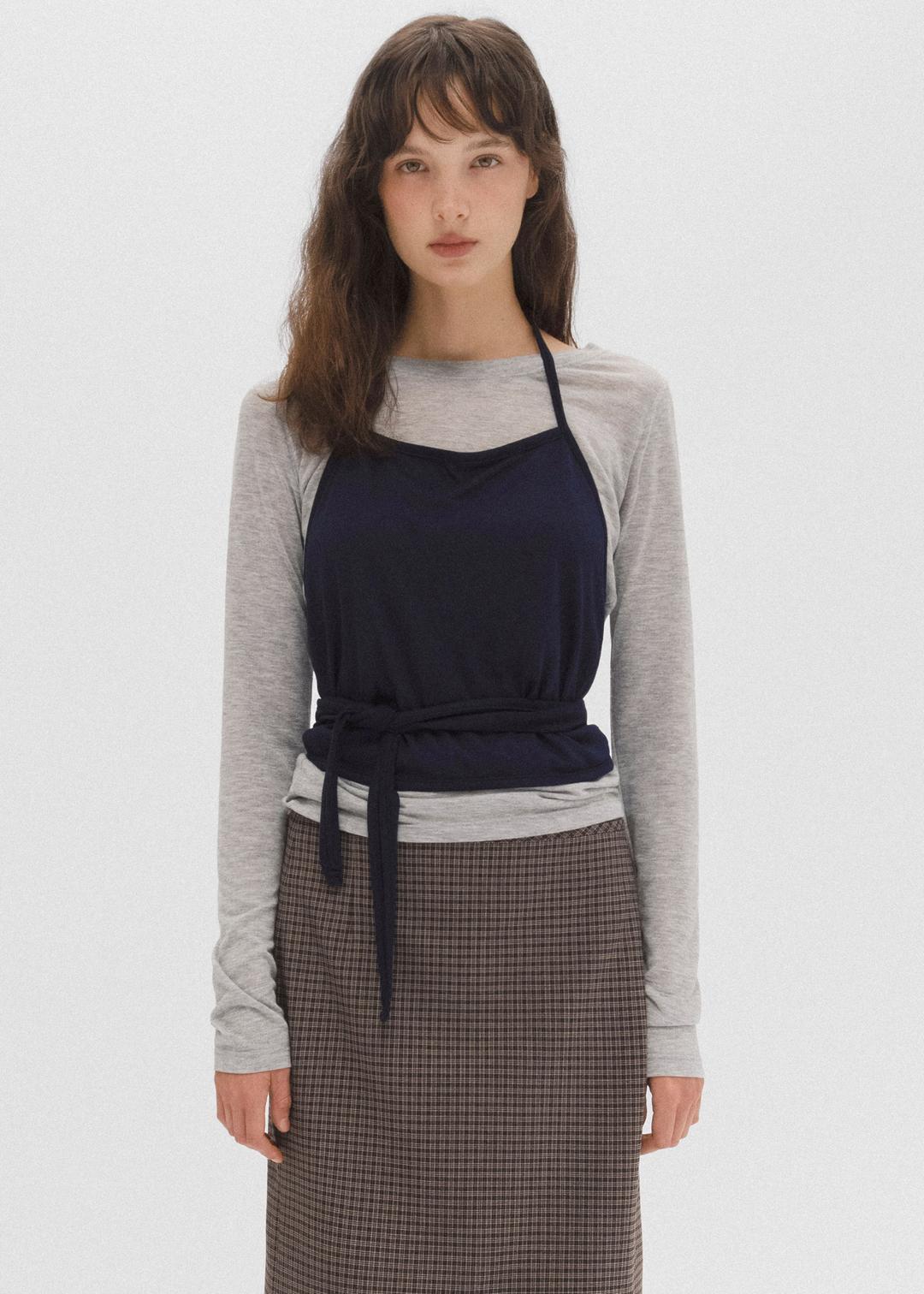 Nella layered top set (melange gray)