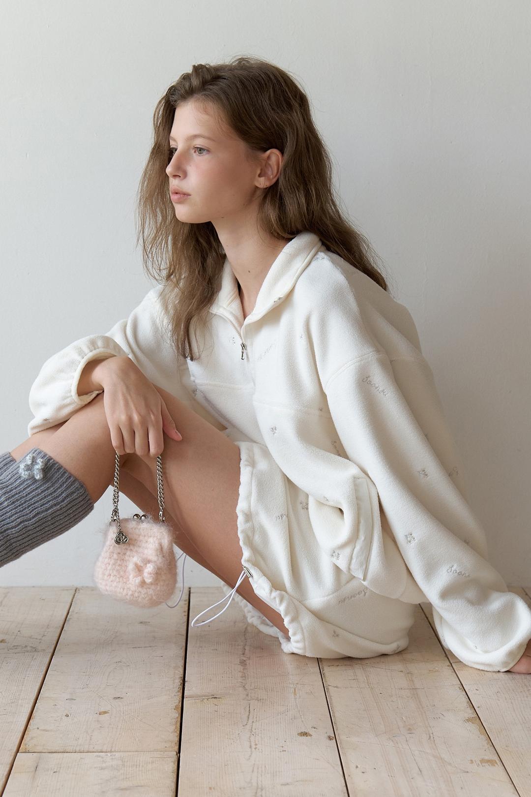 (3rd Re-stock) Silvery Fleece Anorak (Cream)