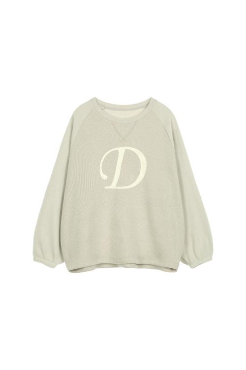 SMOOTH D LOGO SWEATSHIRTS IN ASH BEIGE