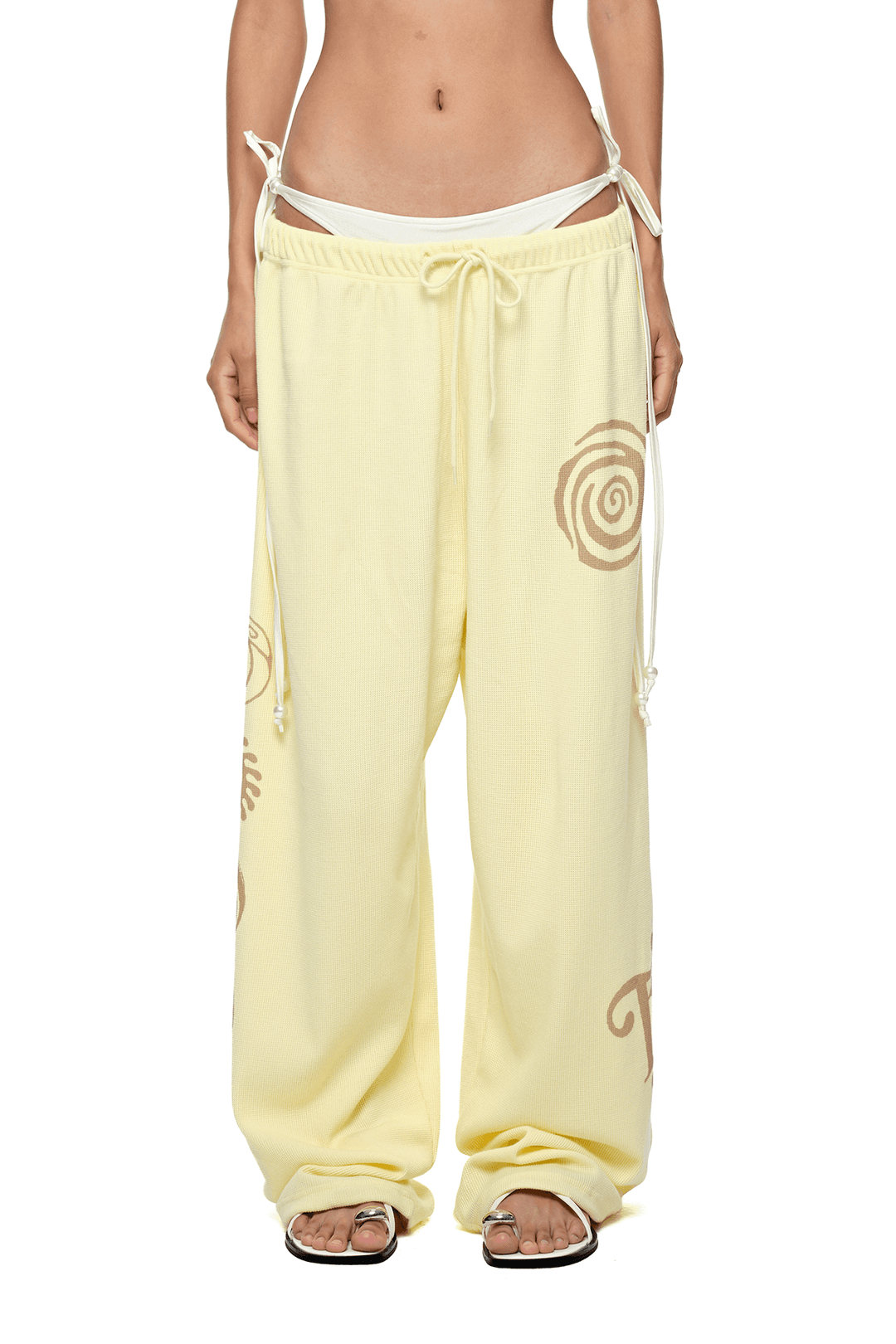 SUN DISC WAFFLE PANTS (LEMON)