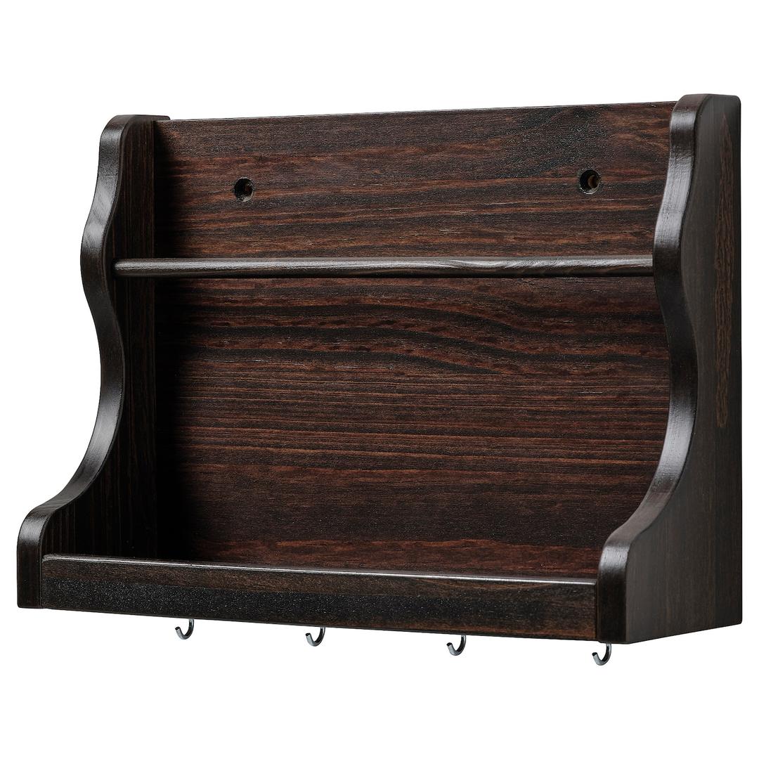 LEVLA LEVLA 레블라 벽걸이 수납장 - 다크브라운 28x9x21 cm