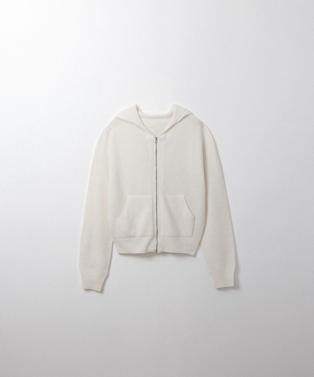 홀가먼트 후드 집업 (ivory)