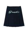 ROUGH CUT PLEATS SKIRT [NAVY]