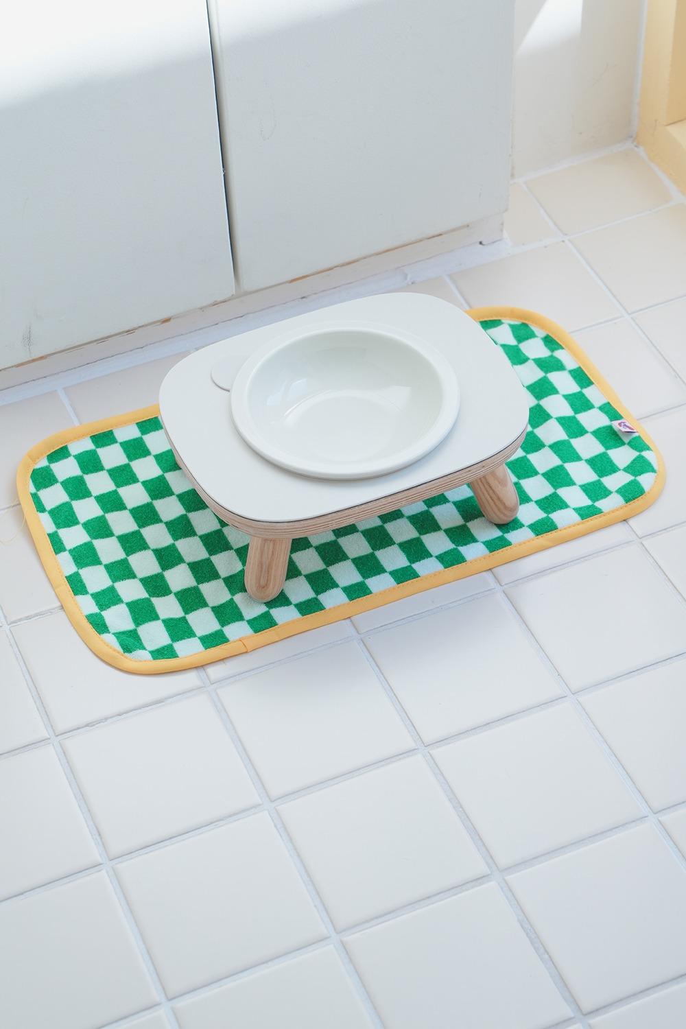 온오프독 강아지 체커보드 식기매트