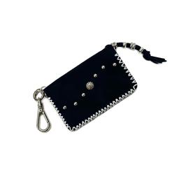 X CARD WALLET - BLACK SUEDE