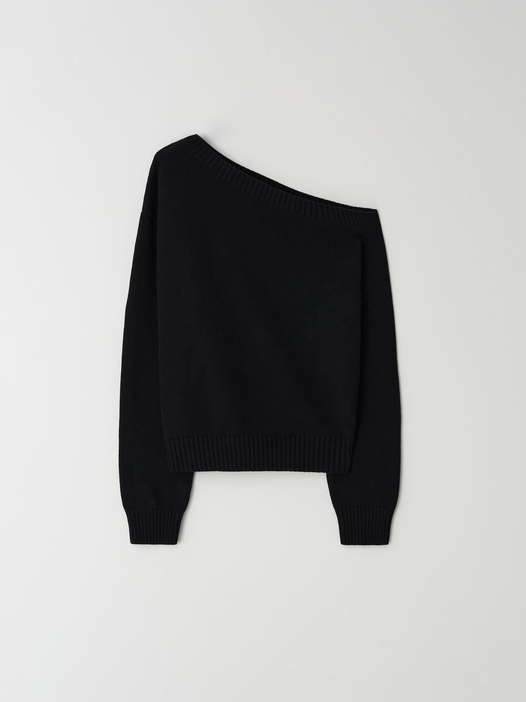 One Off Shoulder Knit (Black)