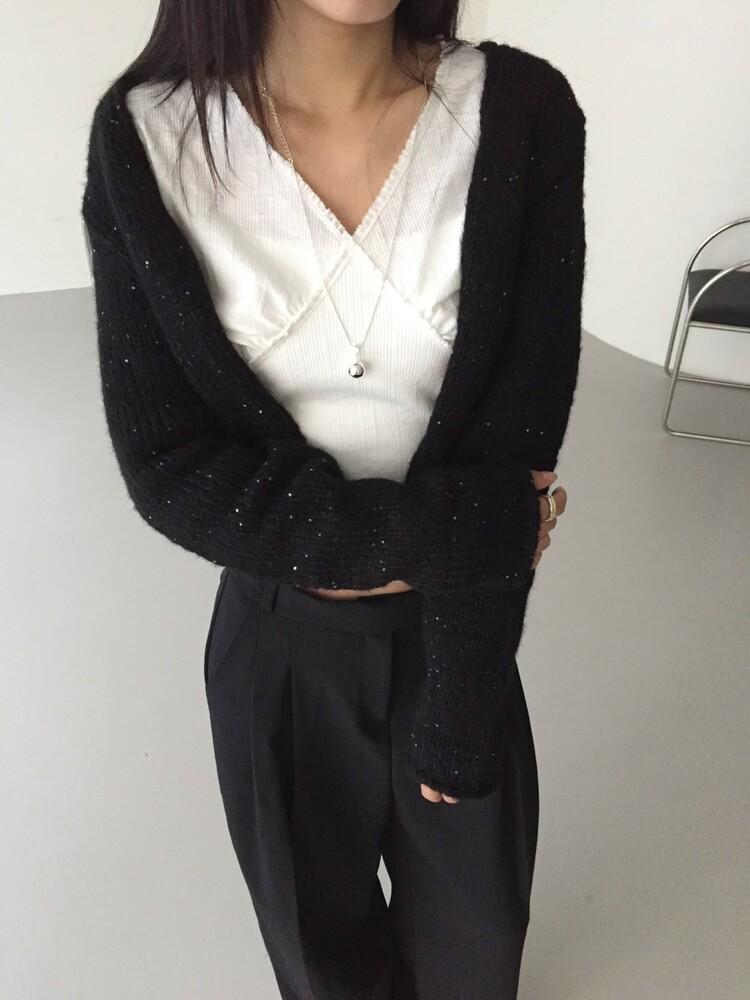 Glitter Bolero Cardigan (black)