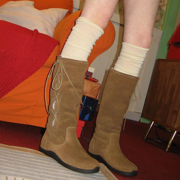 Bow 0010. Ribbon Shearling Boots