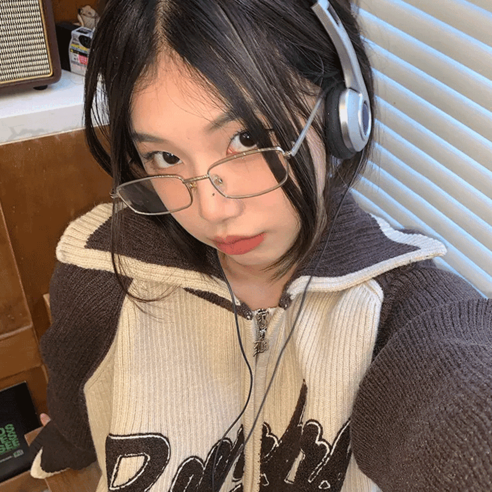 [당일출고/인싸템👓] 레트로 스테인레스 스퀘어 메탈 안경테 너드 안경 너드룩