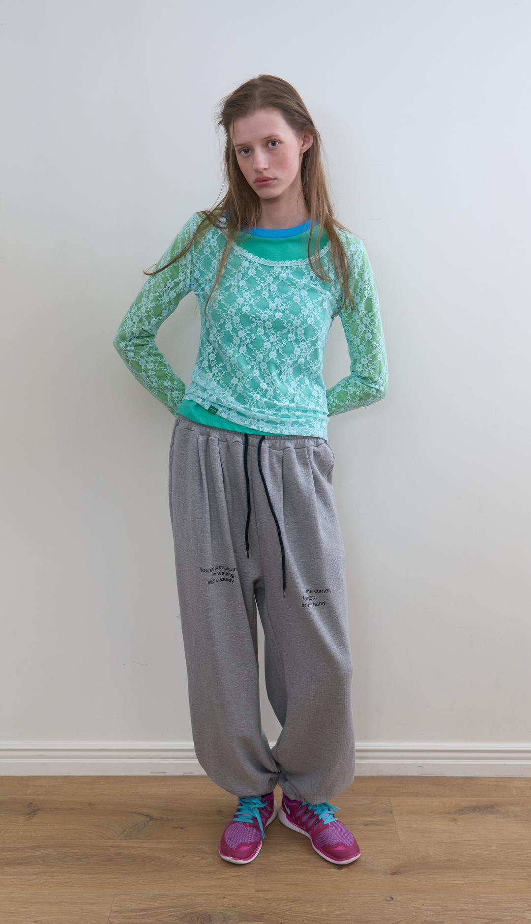 329. Lace Mesh T _ Mint