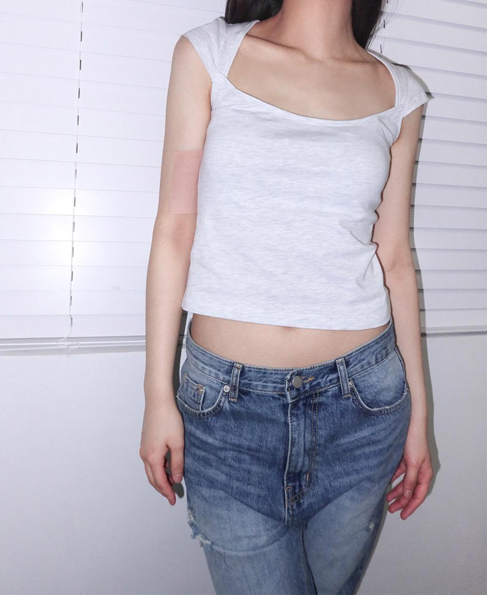 베이비 스퀘어 캡 반팔티