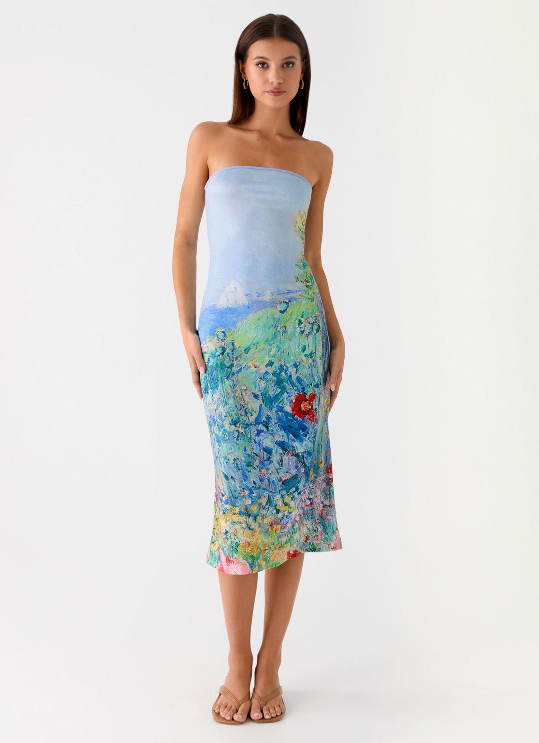 Niko Strapless Midi Dress - Spring Garden - Spring Garden / AU 4