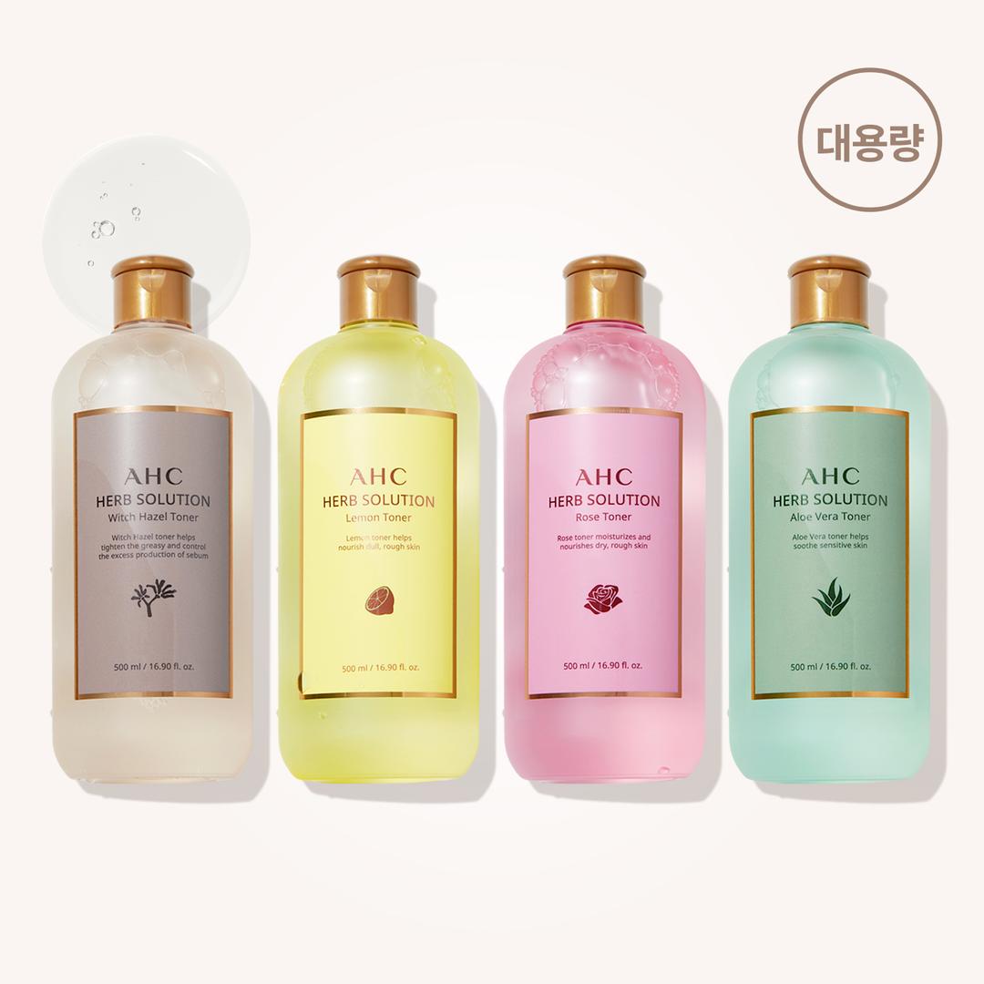 [유튜버 추천템] 허브 솔루션 토너 대용량 500ml (위치하젤/레몬/로즈/알로에베라)