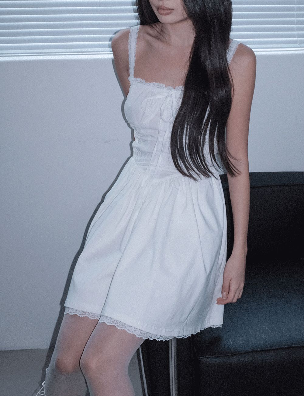 NUT EYELET LACE DRESS / 누트 아일렛 레이스 원피스