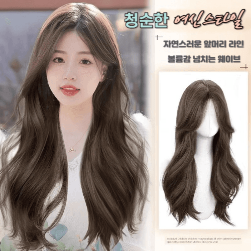 셀루앙드 자연스러운 여신 긴머리 롱 웨이브 통가발, 네츄럴브라운, 1개