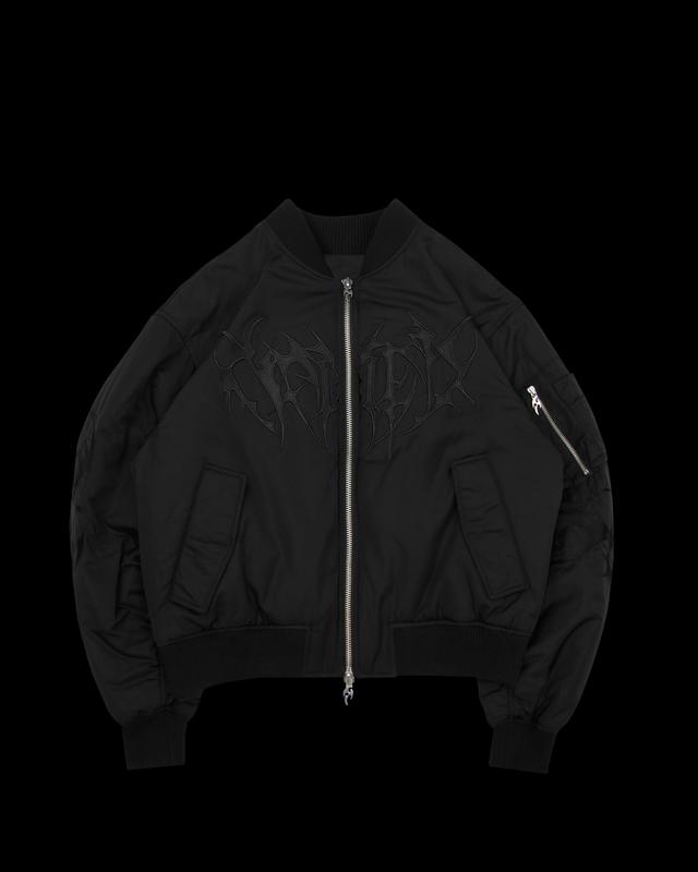CRASH EMBROIDERED BOMBER JACKET BLACK - XS