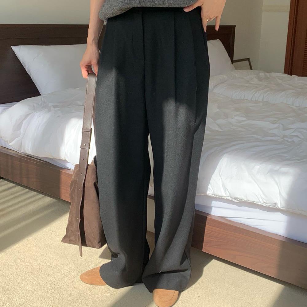 [플레인에떼]투턱 울 슬랙스 (3 color) 팬츠