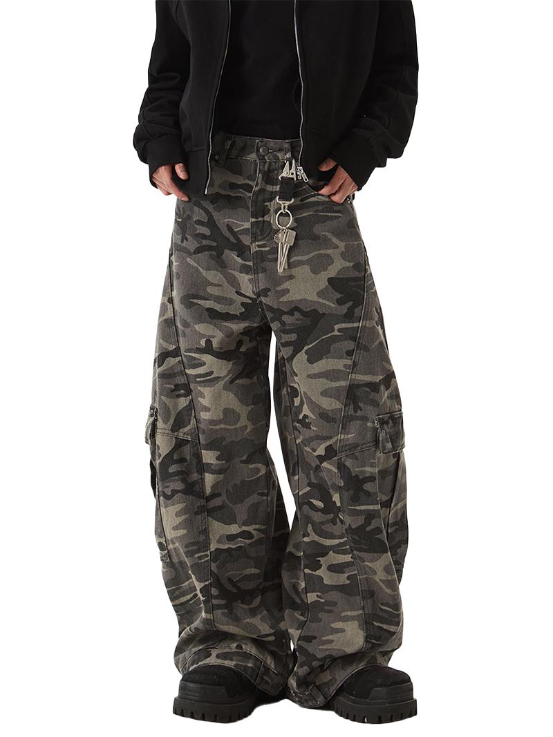 Camouflage Pattern Multi Pocket Machete Pants