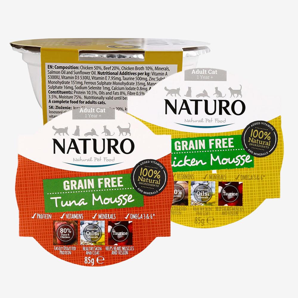 [1+1]내추로 캣 영국산 원재료 100% 고양이 습식사료 주식캔 85g