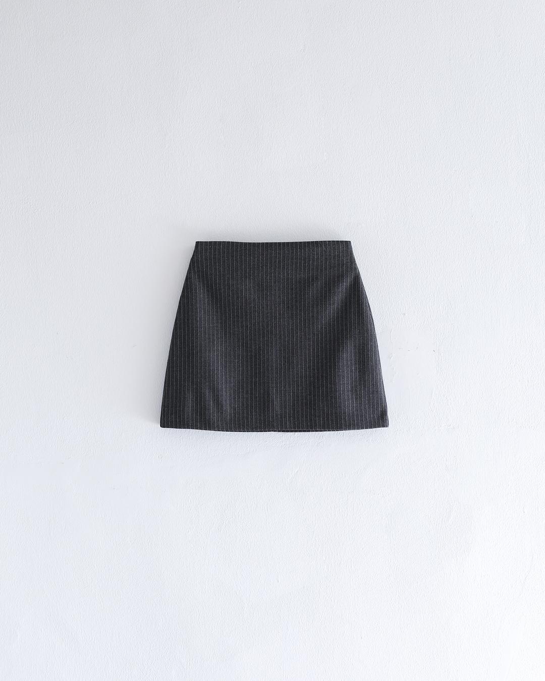 Stripe Mini Skirt Grey